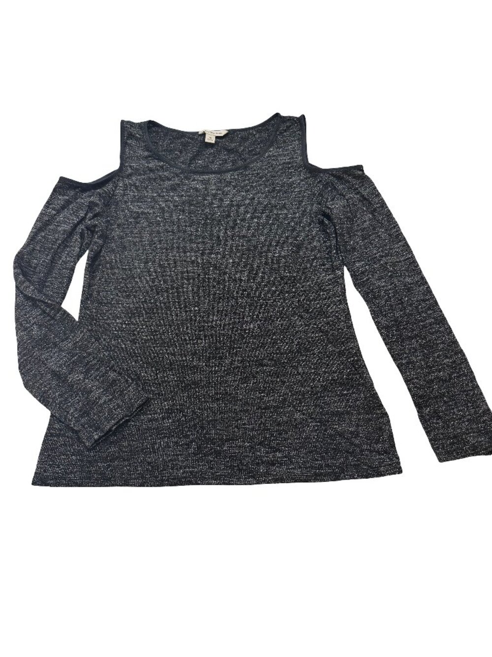 Calvin Klein Heather Charcoal Cold Shoulder Long Sleeve Top Shirt Medium Women's
